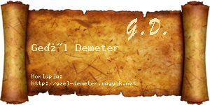 Geél Demeter névjegykártya